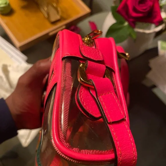 Gucci Ophidia Pink & Green Transparent Convertible Bag - Picture 12 of 17